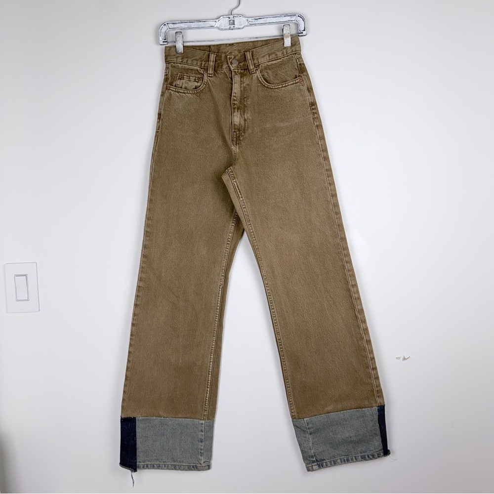 Dr. Denim Brown Upcycled Jeans Size 24 Straight Leg - Picture 2 of 5